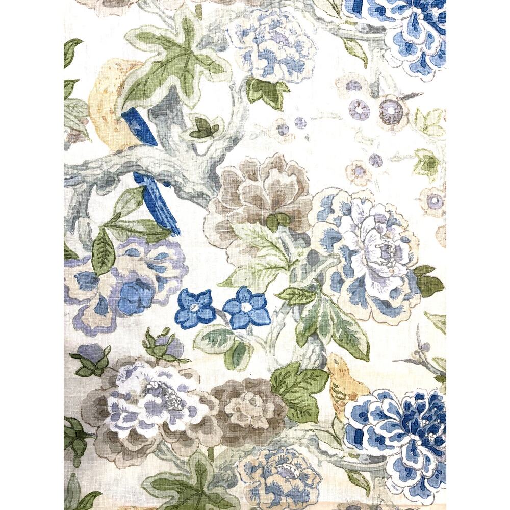 Cowtan and Tout Linen -1/2 yard- Jardin Majorelle Aqua Blue - Decorator Fabric